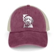 thumbnail image 1 of Dog Smoking Cigarette Wine Red Hat Adjustable Funny Fashion Unisex Baseball Cap for Men Women, 1 of 7
