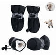 thumbnail image 1 of Dog Snow Boots, Dog Shoes for Winter, Dog Winter Boots for Small Medium Dogs Puppies, Dog Boots Paw Protectors with Anti-Slip Sole and Plush (Black, Size 2), 1 of 4