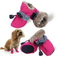 thumbnail image 1 of Dog Snow Boots, Dog Shoes for Winter, Dog Winter Boots for Small Medium Dogs Puppies, Dog Boots Paw Protectors with Anti-Slip Sole and Plush, Pack of 4, 1 of 7