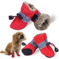 thumbnail image 1 of Dog Snow Boots, Dog Shoes for Winter, Dog Winter Boots for Small Medium Dogs Puppies, Dog Boots Paw Protectors with Anti-Slip Sole and Plush, Pack of 4, 1 of 7