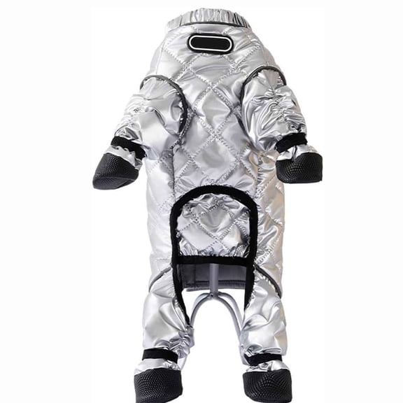 Dog Snow Suit Fullbody Winter Coat, Quilted Thermal Locking Jumpsuit with Paw Protectors for Small Dogs, Keeps Pets Warm and Clean for Walking Outdoor Strolls and Nighttime Use