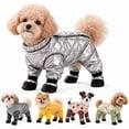 Dog Snowsuit with Attached Boots, Waterproof Insulated Winter Dog Coat ...
