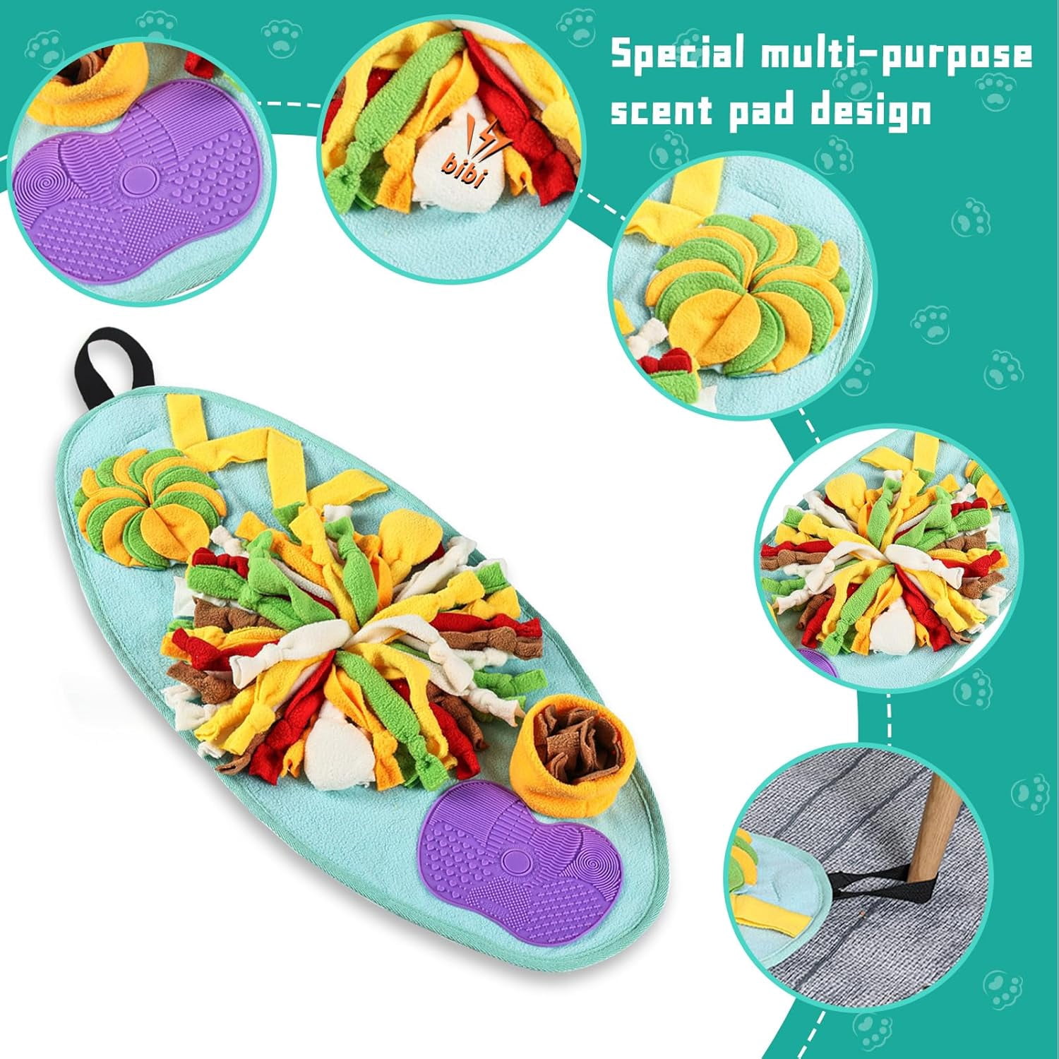 Dog Snuff Pad Dog Interactive Toy, Small Dog Rich Toy Dog Sniffing Pad Dog Puzzle Toy Small Dog Licking Pad Squeaking Dog Toy Natural Foraging Skills, Blue