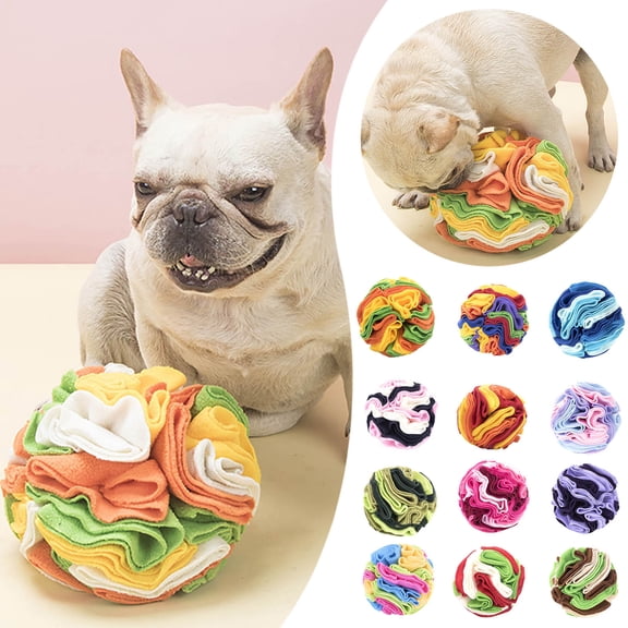 Dog Snuffle Ball for Foraging and Slow Feeding,Interactive Dog Puzzle Toy for Mental Stimulation,Soft Fleece Scent Training Toy for All Breeds,Light Purple