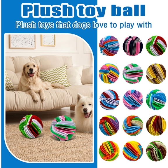Dog Snuffle Ball Toy, 5.9in Plush Interactive Puzzle for IQ Training & Slow Feeding, Indoor Outdoor Pet Enrichment Activity K