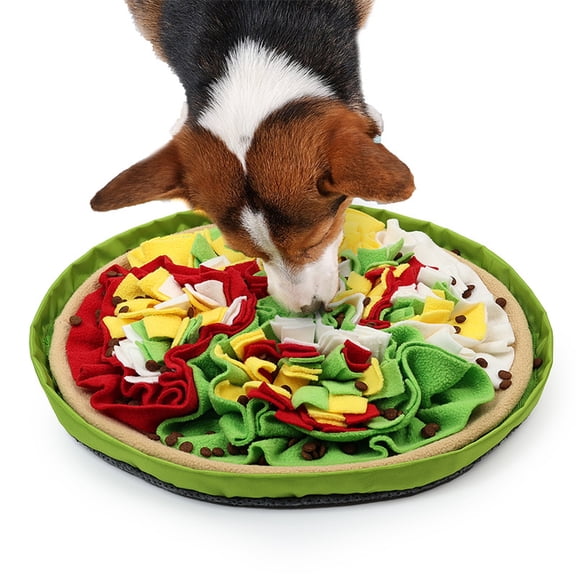 Dog Snuffle Mat, Double Layer Interactive Sniff Mat for Dogs, Slow Feeding Puzzle Toy for Olfactory Training, Hide Seek Treat Mat for Small Medium Dogs Cats,Green