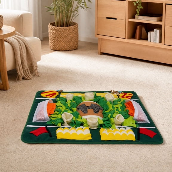 Dog Snuffle Mat Field Pet Foraging Pad Interactive Feed Game Slow Feeding Training Mat for Dogs Cats, 30.7x23.6in Polyester Indoor Enrichment Play Fun Activity