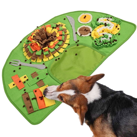 Dog Snuffle Mat, Interactive Sniffing Mat for Dogs Cats, Slow Feeder Puzzle Toy for Foraging Natural Instinct, Anxiety Relief Treat Dispensing Mat Machine Washable,Green