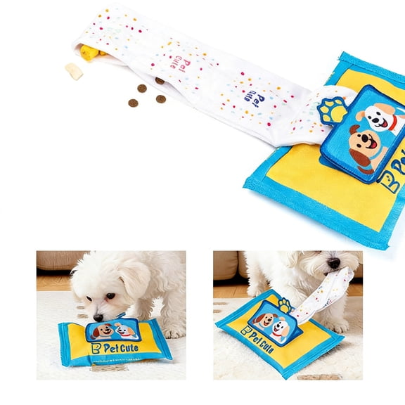 Dog Snuffle Tissue Box Toy Interactive Foraging Puzzle Game Indoor Outdoor Play Tool For Puppy Medium Large Dogs 8.1  5.3 in Light blue