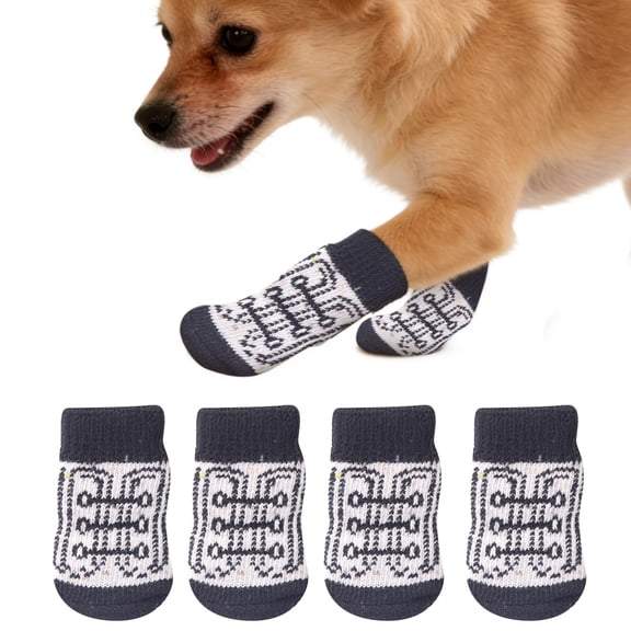 Dog Socks For Small/Medium Dogs - Non Slip Grip Traction Socks, Indoor Pet Puppy Doggie Protector Socks,L
