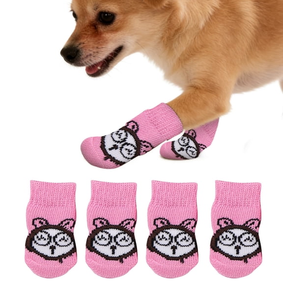 Dog Socks For Small/Medium Dogs - Non Slip Grip Traction Socks, Indoor Pet Puppy Doggie Protector Socks,S