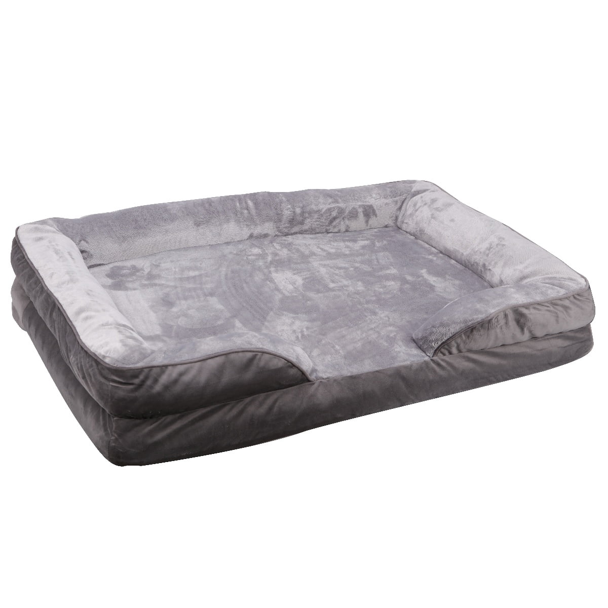 Dog Sofa Bed Orthopedic Dog Bed with Nonskid Bottom, Pet Bolster Couch Pet Beds for Medium Large Dogs Cats, Gray