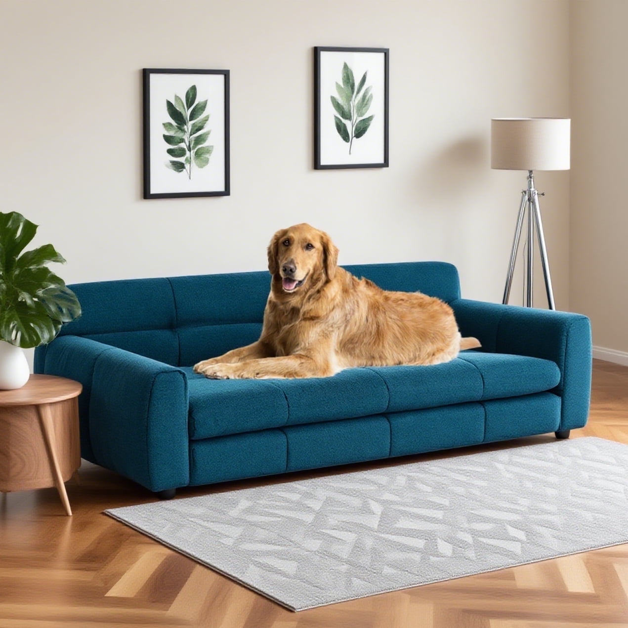 Jakoola 51" Extra-Large Pet Bed Couch, Big Dog Sofa for Large and Oversized Dogs, 43.5" Seat Width, Blue