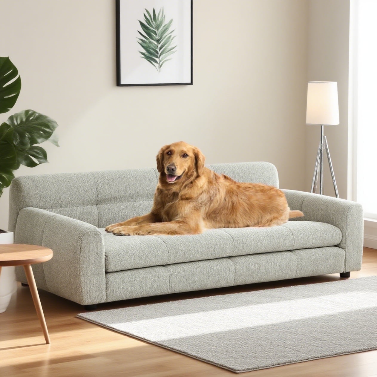 Jakoola 51" Extra-Large Pet Bed Couch, Big Dog Sofa for large and Oversized Dogs, 43.5" Seat Width, Beige