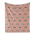 thumbnail image 1 of Dog Soft Flannel Fleece Throw Blanket, Beagle Puppies with Sunglasses Abstract Geometric Pattern Checkered Squares, Cozy Plush for Indoor and Outdoor Use, 50" x 70", Red Grey Pale Grey, by Ambesonne, 1 of 5