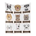 thumbnail image 1 of Dog Soft Flannel Fleece Throw Blanket, Various Type of Dogs Nameplate Boston Terrier Domestic Animal Faithful Loyal, Cozy Plush for Indoor and Outdoor Use, 50" x 60", Grey Cream White, by Ambesonne, 1 of 5