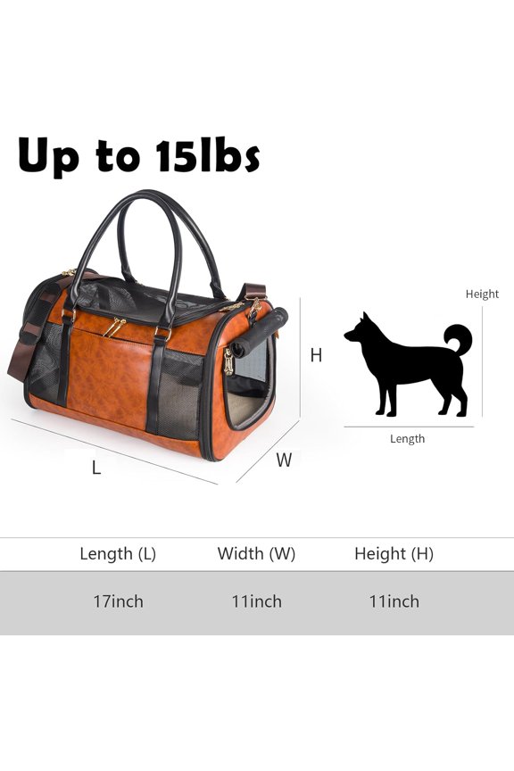 Dog Soft-Sided Carriers Pet Carrier for Small Dogs Cats, Fashion PU Leather Small Dog Carrier Pet Purse, Airline Approved Travel Pet Carrier for Puppy Kitten Small Animals
