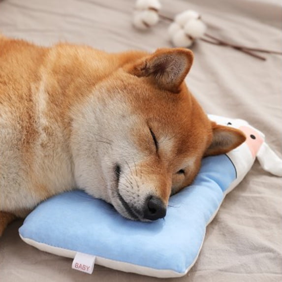 Dog Soothing Pillow Pet Bed Pillow for Cats and Dogs, Soft Comfortable Sleeping Pillow, Machine Washable Pet Cushion, Cervical Support Pillow for Small Medium Pets, All Seasons Pet Pillow (Blue)