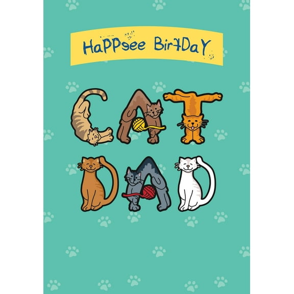 Dog Speak Happy Birthday Card  Happeee BirfDaY DOG DAD  Funny and Heartfelt Birthday Greeting Card from Your Favorite Furry Child with Envelope, 4.75" x 6.75"