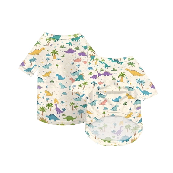 Dog Sport Shirt Lightweight Pet Clothing Colorful Animal Print Pet Shirt Breathable Puppy Apparel Soft Dog Tee for Small Medium Dogs Yellow 1 Count