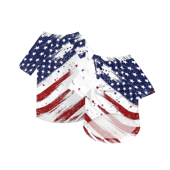Dog Sports Shirt - Lightweight Pet Apparel, Breathable Pet T-Shirt with American Flag Pattern - for Medium Dogs, Daily Wear, Outdoor Activities, Holiday Celebrations