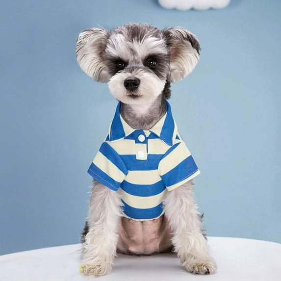 Dog Sports Shirt - Striped Pet Polo Shirt, Breathable Blue Dog Apparel, For Small Medium Large Dogs, Xxl Size, Comfortable Dog Clothing For Daily Wear, Outdoor Activities, Casual
