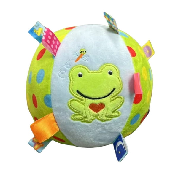 Dog Squeak Ball Toys with Tags, Interactive Dog Toys, Soft Stuffed Puppy Toys with Built-in Bell, Dog Chew Toys to Keep Them Busy for Small Medium Large Dogs