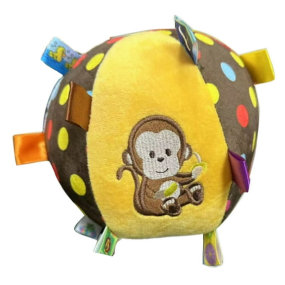 Dog Squeak Ball Toys with Tags, Interactive Dog Toys, Soft Stuffed Puppy Toys with Built-in Bell, Dog Chew Toys to Keep Them Busy for Small Medium Large Dogs