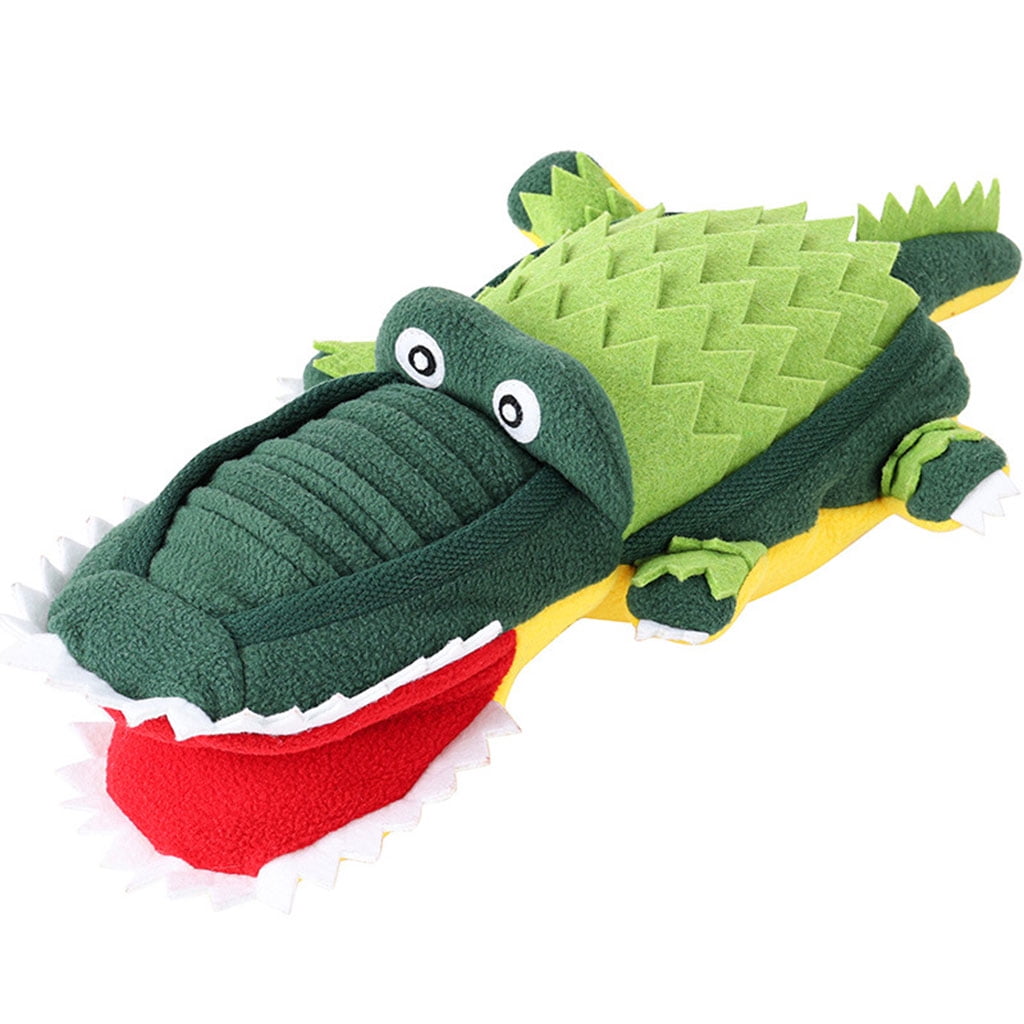 Dog Snuffle Mat Plush Toy Squeak Alligator for Dogs Interactive Stuffed Pet Chew Toy Reducing Boredom Preventing Obesity