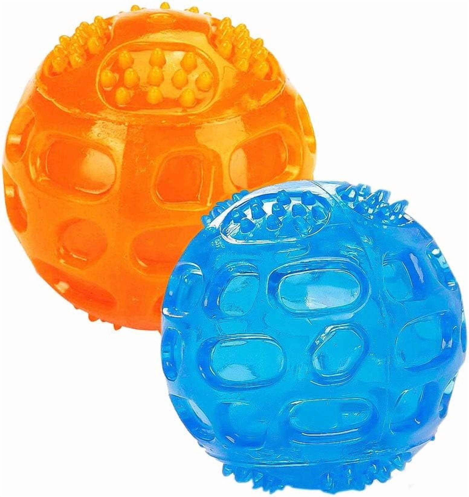 Dog Squeaky Ball, Pet Squeak Chew Bouncy Rubber Toy Balls for Small Large Dogs Indestructible Exercise Training Playing