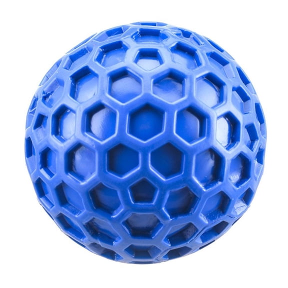 Blarkrus Dog Toy Squeaky Ball Honeycomb Rubber, Cleans Teeth and Squeaks, for Interactive Play with Dogs Setup and Daily Use, Blue, One Size