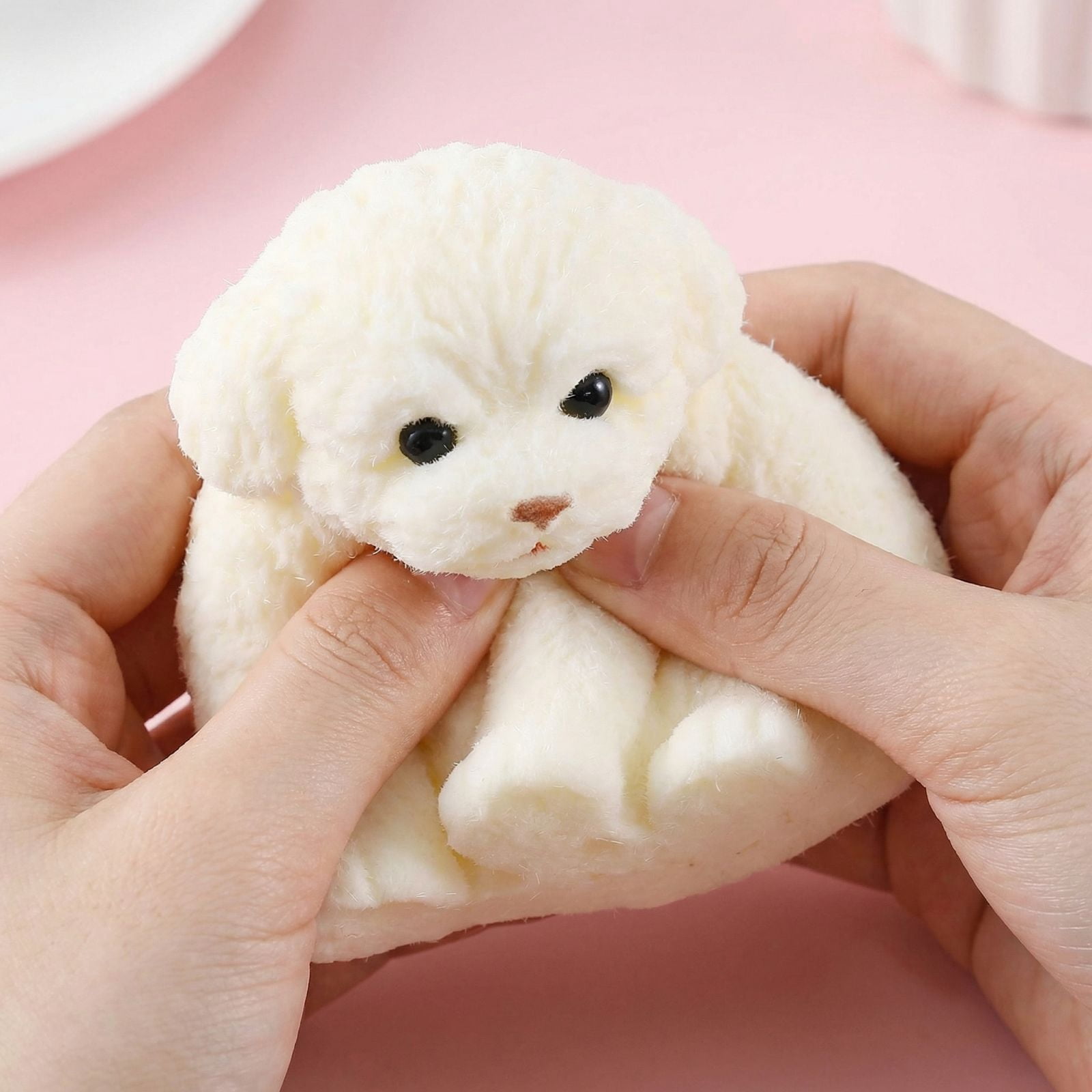 Dog Squishy,White Puppy Cute Pinching Sensory Fidget for Stress Relief,Soft Squeeze Stress Ball,Quiet Stimming Tool for Adult Birthday Gift and Daily Relaxation