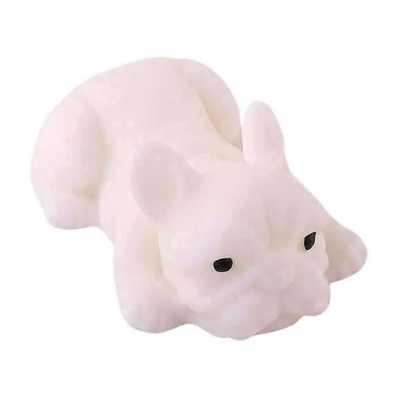 Dog Squishy Wrinkle Face Slow Rising Stress Relief Ball,Fidget Soft Bulldog Relief Squeeze Sensory Anxiety Relief Calming Wrinkly Hand Squishy for Adults Office and Party Favors，White