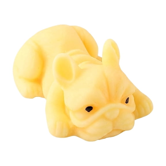 Dog Squishy Wrinkle Face Slow Rising Stress Relief Ball,Fidget Soft Bulldog Relief Squeeze Sensory Anxiety Relief Calming Wrinkly Hand Squishy for Adults Office and Party Favors,Yellow