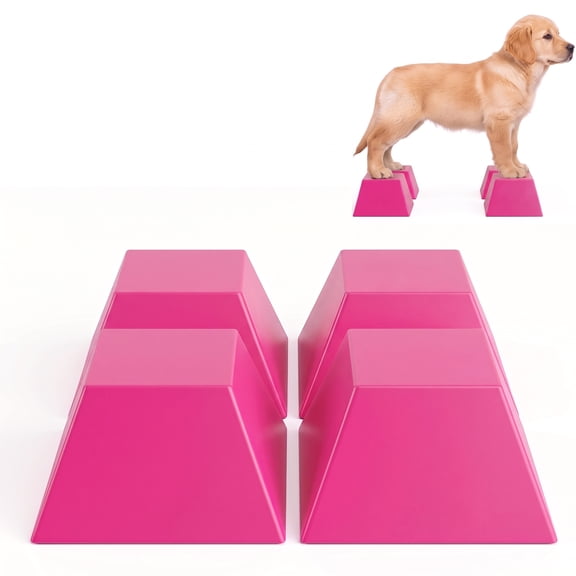 Dog Stacking Blocks for Large Breed Conformation Training, Show Stance Practice Equipment for Canine Positioning, Balance Training and Competition Preparation, Pink