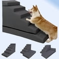 thumbnail image 1 of Dog Stair Ramp for High Beds. 6-Step Dog Stair Ramp for Sofa Beds. Pet Steps for Dogs. Non-Slip, Balanced and Portable. Multifunctional 6 Steps, Gray, 1 of 4