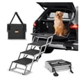 thumbnail image 1 of Dog Stair for Cars 4-step Folding Dog Steps Aluminum Loads up to 150 lbs, 1 of 7