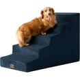 thumbnail image 1 of Dog Stairs 22.5”H, 5-Step Slope Dog Stairs for High Beds, Pet Steps with Non-Slip Bottom, Low Ramp and Larger Step Area,NavyNavy, 1 of 14