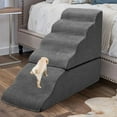thumbnail image 1 of Dog Stairs for High Bed 30" H, 6-Step Dog Steps for Bed for Small Dogs and Cats, Pet Stairs for High Bed Climbing, Non-Slip Pet Step Ramps for Old Dogs/Cats, Free-Installation, Dark Grey, 1 of 13