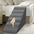 thumbnail image 1 of Dog Stairs for High Beds 30-36 inches Tall, 6-Step Dog Steps for Bed 32-36 inches for Small Large Dogs, Doggie Ramp for Bed, 30D Foam Pet Stairs for Old Dogs/Cats, Free-Installation, Grey, 1 of 6
