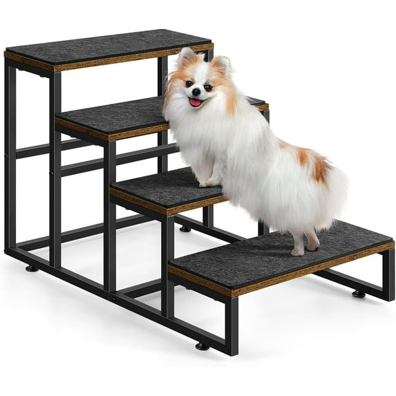 Dog Stairs for High Beds 4 Steps Dog Stairs for Small Medium Dogs Pet Stairs/Steps for Puppy, Cats, and Dogs, Easy to Walk on Dog Step for Beds and Cars