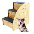 thumbnail image 1 of Dog Stairs for Small Dogs 13.78x10.24x13.78 Inches 3 Tiers Pet Steps Non Slip Puppy Stairs Covered with Carpeted Fabric Sleek Pet Stairs for Sofa Low Bed Couch Small to Large Pets, 1 of 7