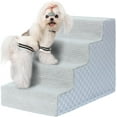 thumbnail image 1 of Dog Stairs for Small Dogs,17.5" H,4-Step Dog Steps Ramp for Bed and Couch with High Density Foam,Non-Slip Pet Steps for Dogs and Cats,Pet Stairs with a Washable Cover,Grey, 1 of 6
