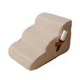 thumbnail image 1 of Dog Stairs for Small Dogs & Cats - 15.7" High Curved Pet Steps with Non- Cover - High Density Foam Ramp for Couch, Bed & Sofa - for Puppies & Senior Pets (15.7x22.4x15.7 inch), 1 of 4