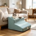 thumbnail image 1 of Dog Ramp for Couch Or Bed, Non-Slip 2 Step Pet Ramp for Couch Or Bed, Blue | High-Density Foam Support, Dog Stairs for High Beds, Suitable for Short-Legged Dogs, Injured Pets, 1 of 6