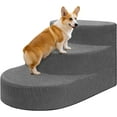 thumbnail image 1 of Stairs for Small Dogs,  Steps for Small Dogs & Cats, 3 Steps  Ramp for High Beds, Couch, Window, Sofa, Pet Stairs with Removable Washable Cover, Non-Slip Sturdy Pet Steps, Grey, 1 of 8