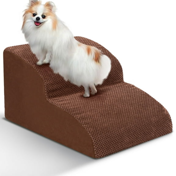 Dog Stairs for Small Dogs, High Density Foam Dog Ramp, Extra Wide Non-Slip Pet Steps for High Beds Or Couch, Soft Foam Doggie Ladder for Dogs Injured, Older Pets, Small Cats, 2 Steps