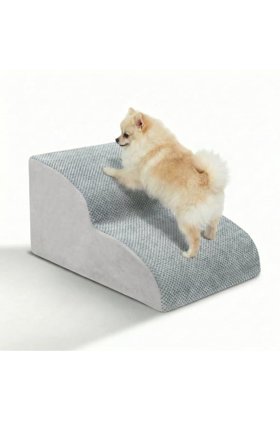Heeyoo Adjustable 2-Step High-Density Sponge Pet Steps, Gray