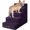 thumbnail image 1 of Dog Stairs for High Bed 22.5”H, 5-Step Dog Steps for Bed, Pet Steps for Small Dogs and Cats, Non-Slip Balanced Pet Ramp Indoor,Purple, 1 of 14