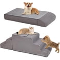 thumbnail image 1 of Dog Stairs for High Beds Up to 30 Inches, Non-Slip 6-Step Pet Stairs with Washable Cover for Small Medium Dogs & Senior Cats, 1 of 8